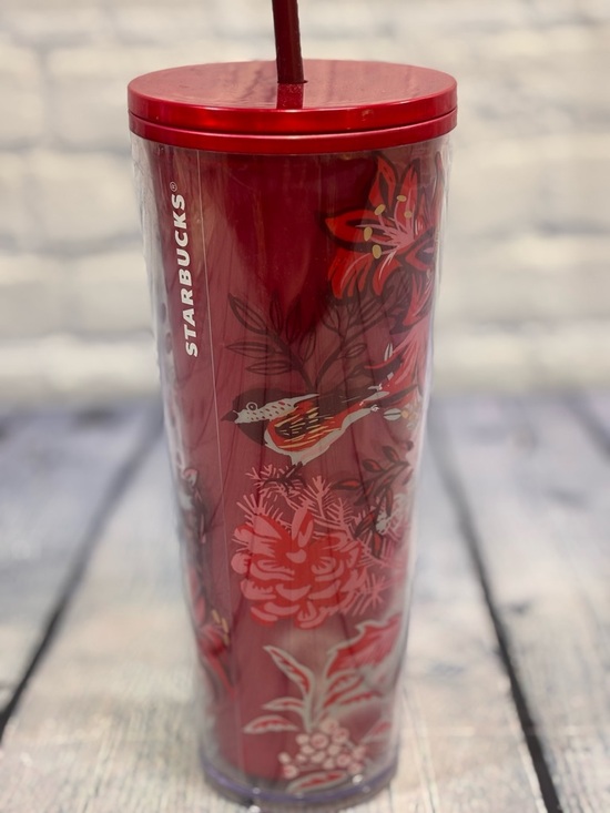 Starbucks Other - Starbucks 2022 Pearl Red Enchanted Forest Limited Edition Venti 24 Oz Tumbler